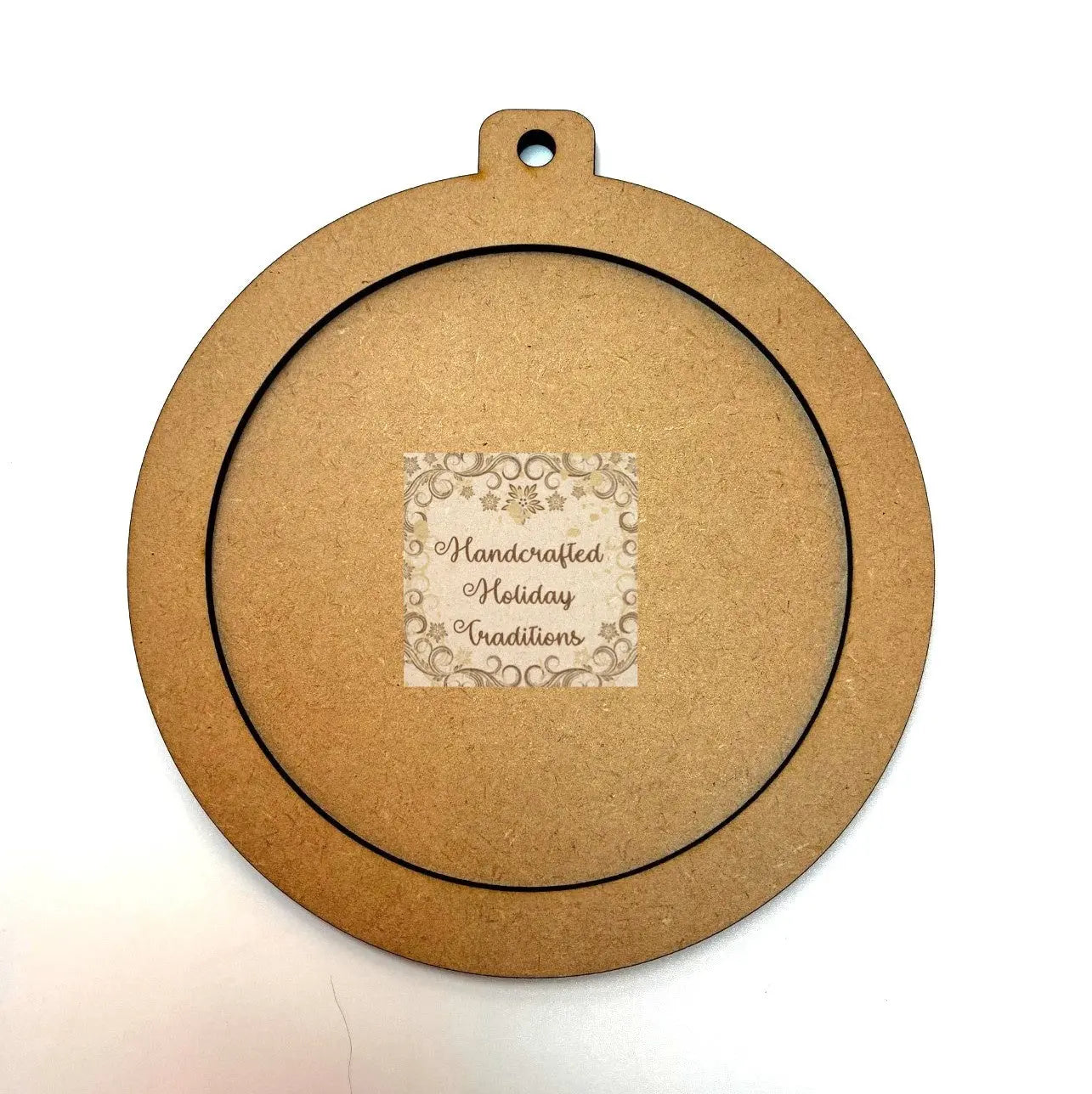 Laser Cut, MDF, Round, Framed, Christmas, Ornament, Base, Blank, 2-piece, Decoupage, Mixed Media, Crafts Handcrafted Holiday Traditions