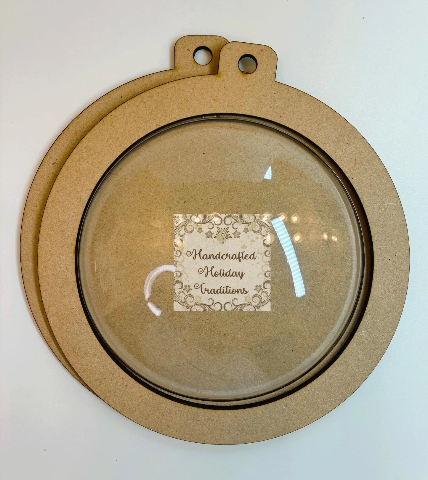 Laser Cut, MDF, Round, Framed, Christmas, Ornament, Base, Blank, 2-piece, Decoupage, Mixed Media, Crafts Handcrafted Holiday Traditions