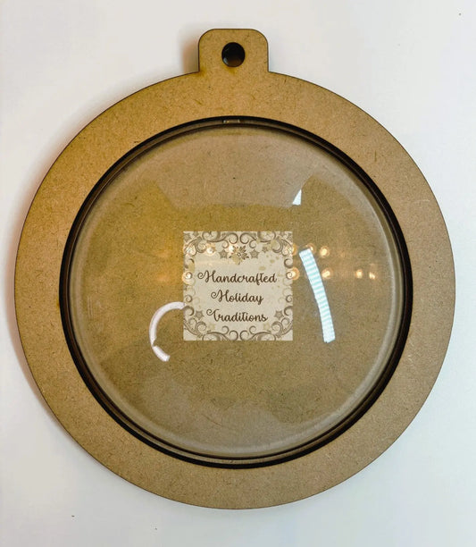 Laser Cut, MDF, Round, Framed, Christmas, Ornament, Base, Blank, 2-piece, Decoupage, Mixed Media, Crafts Handcrafted Holiday Traditions