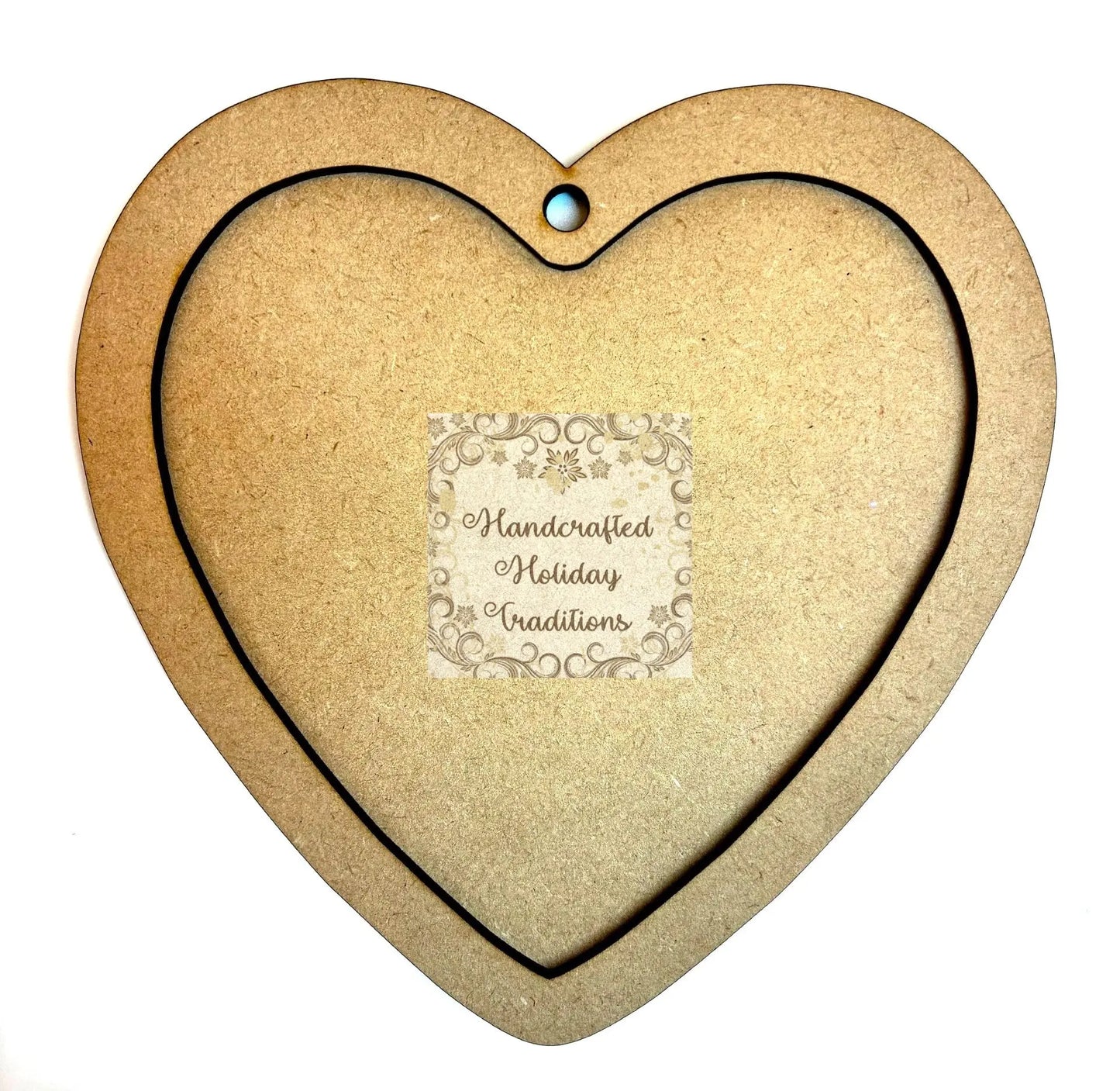 Laser Cut, MDF, Framed, Valentine Heart Ornament, Blank, Base, 2 piece, Decoupage, Crafts, Mixed Media, 5 3/4" x 5 3/4" Handcrafted Holiday Traditions