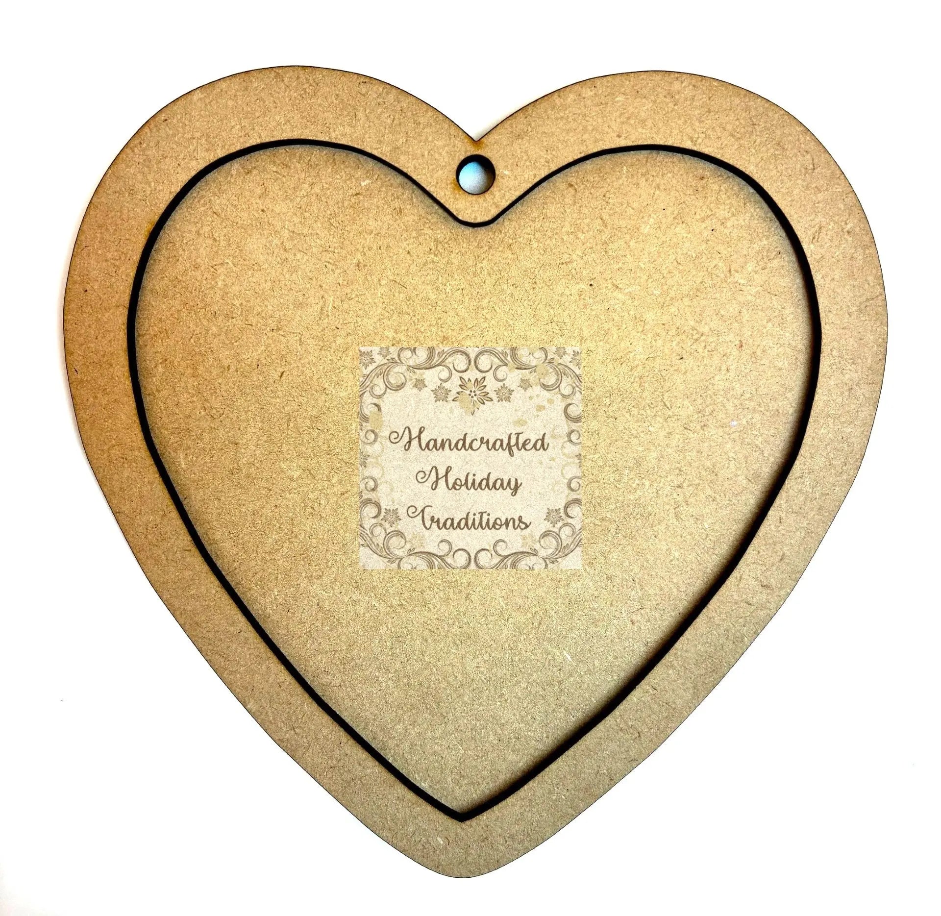 Laser Cut, MDF, Framed, Valentine Heart Ornament, Blank, Base, 2 piece, Decoupage, Crafts, Mixed Media, 5 3/4" x 5 3/4" Handcrafted Holiday Traditions