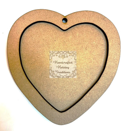 Laser Cut MDF, Valentine, Heart, Framed Ornament, Base, Blank, 2-piece, Decoupage, Mixed Media, Crafts Handcrafted Holiday Traditions