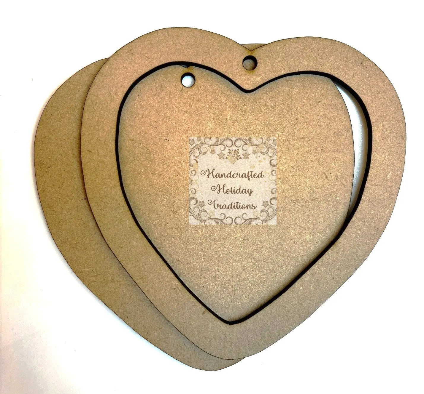 Laser Cut MDF, Valentine, Heart, Framed Ornament, Base, Blank, 2-piece, Decoupage, Mixed Media, Crafts Handcrafted Holiday Traditions