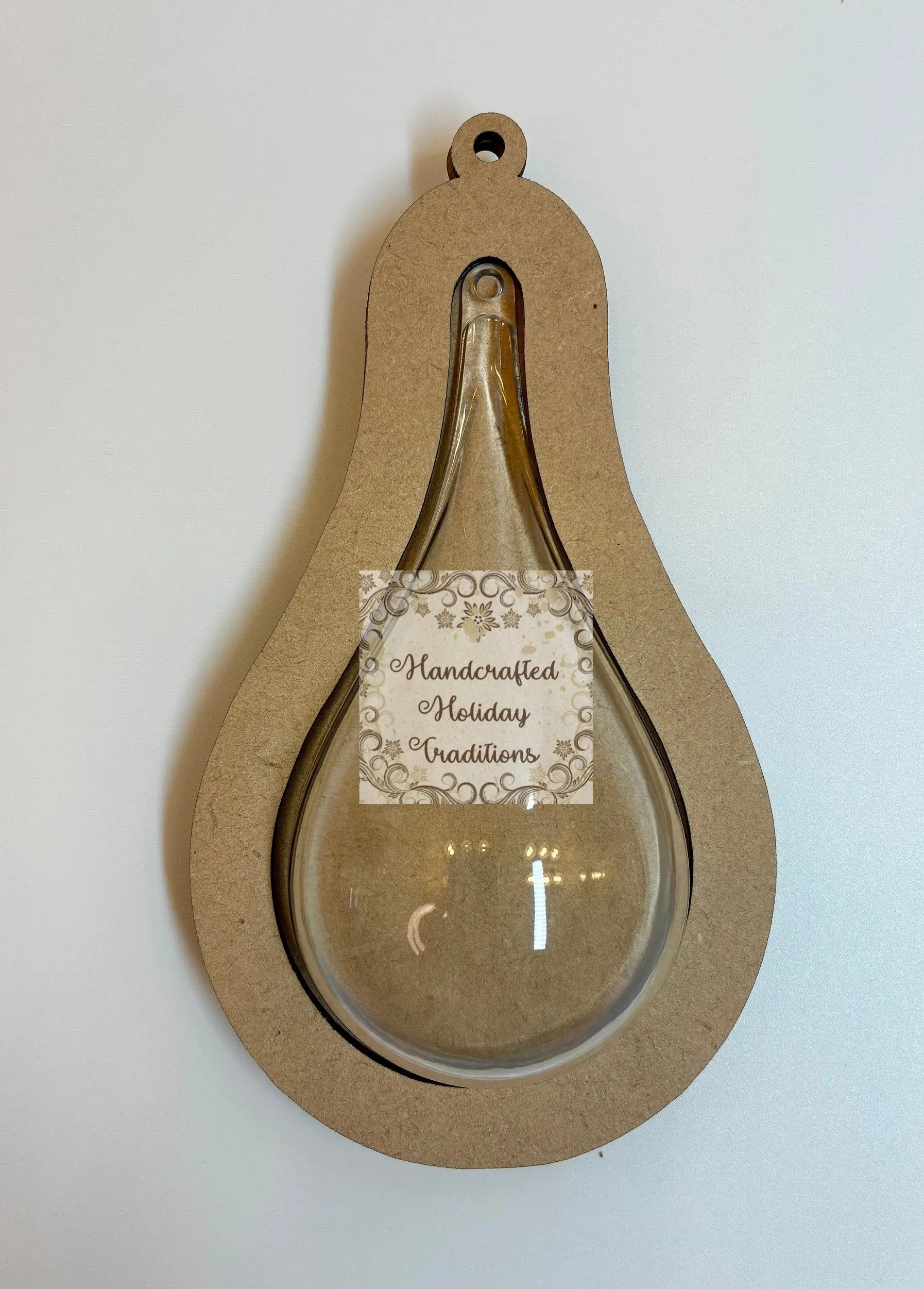 Laser Cut MDF, Tear, Water, Drop, Framed Ornament, Base, Blank, 2-piece, Decoupage, Mixed Media, Crafts Handcrafted Holiday Traditions