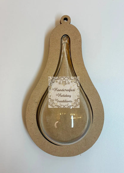Laser Cut MDF, Tear, Water, Drop, Framed Ornament, Base, Blank, 2-piece, Decoupage, Mixed Media, Crafts Handcrafted Holiday Traditions