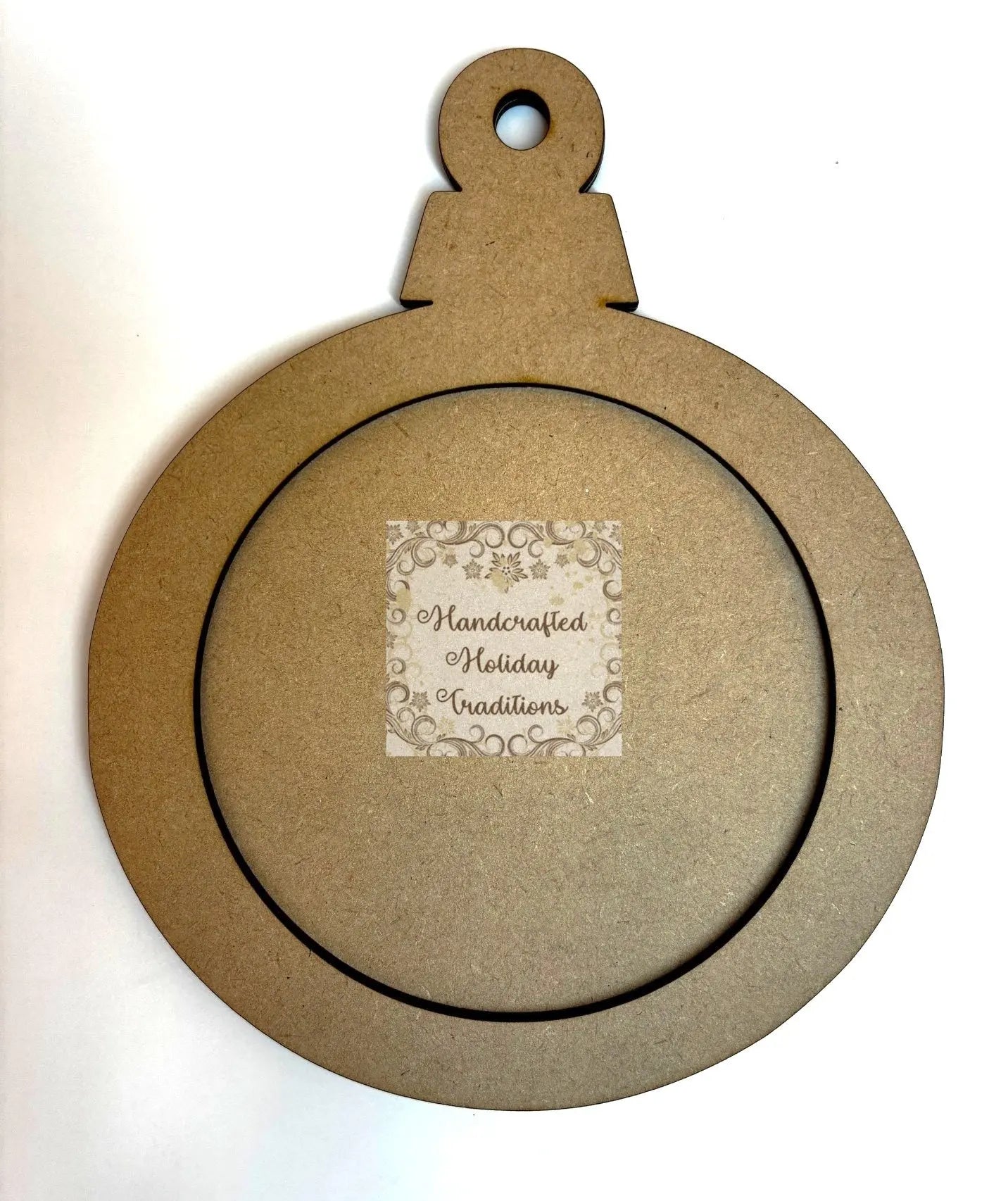 Laser Cut, MDF, Round, Framed, Christmas, Ornament, Base, Blank, 2-piece, Decoupage, Mixed Media, Crafts Handcrafted Holiday Traditions