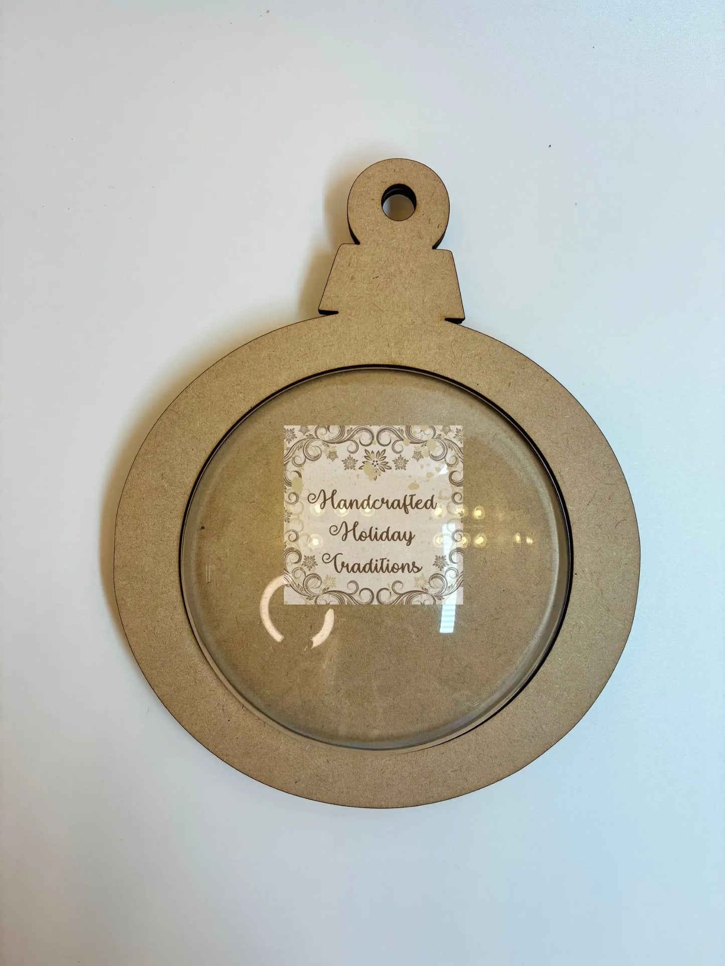 Laser Cut, MDF, Round, Framed, Christmas, Ornament, Base, Blank, 2-piece, Decoupage, Mixed Media, Crafts Handcrafted Holiday Traditions