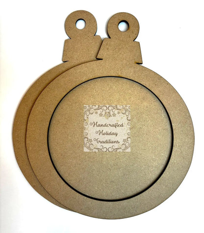 Laser Cut, MDF, Round, Framed, Christmas, Ornament, Base, Blank, 2-piece, Decoupage, Mixed Media, Crafts Handcrafted Holiday Traditions