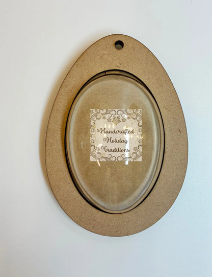 Laser Cut, MDF, Framed Easter Egg, Ornament, Base, Blank, 2-piece, Decoupage, Mixed Media, Crafts Handcrafted Holiday Traditions