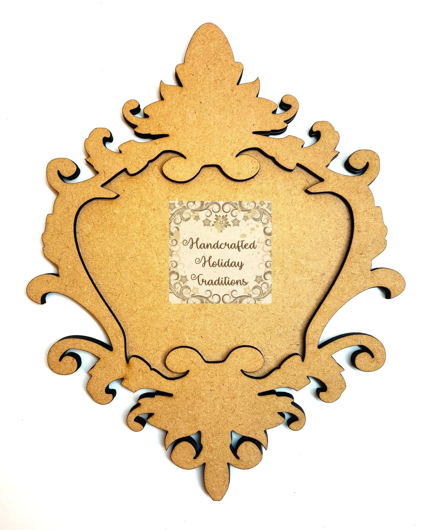 Laser Cut, MDF, Vintage Style, Framed Ornament, Blank, Base, 2 piece, Decoupage, Mixed Media, 5.5" x 7" Handcrafted Holiday Traditions