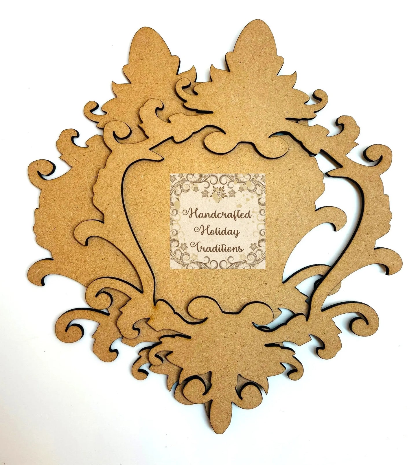 Laser Cut, MDF, Vintage Style, Framed Ornament, Blank, Base, 2 piece, Decoupage, Mixed Media, 5.5" x 7" Handcrafted Holiday Traditions