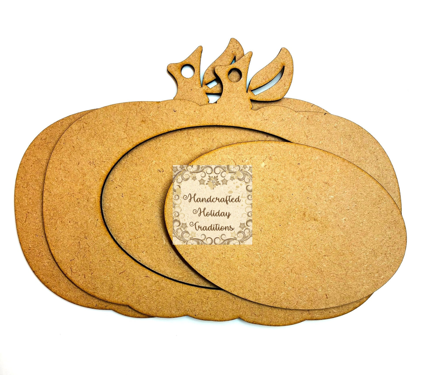 Laser Cut MDF, Halloween, Fall, Framed Pumpkin Ornament, Base, Blank, Frame, 3 piece, Decoupage, Mixed Media