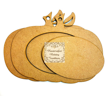 Laser Cut MDF, Halloween, Fall, Framed Pumpkin Ornament, Base, Blank, Frame, 3 piece, Decoupage, Mixed Media