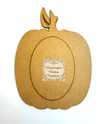 Laser Cut MDF, Halloween, Fall, Framed Pumpkin Ornament, Base, Blank, Frame, 3 piece, Decoupage, Mixed Media