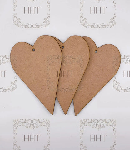 Handcrafted, Laser Cut MDF, Valentine Heart Ornament Set of 2, Vintage, Shabby Chic Style Handmade by Pamela