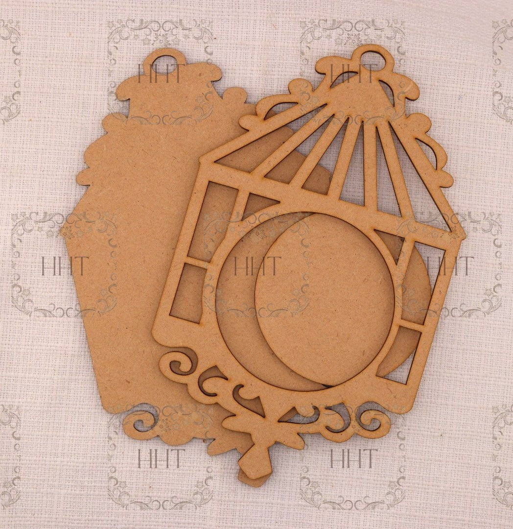 Laser Cut MDF, Christmas, Bird Cage, Ornament, Overlay, 3 piece, Blank, Base, Decoupage, Mixed Media, Crafts, 4.5” x 7.25”