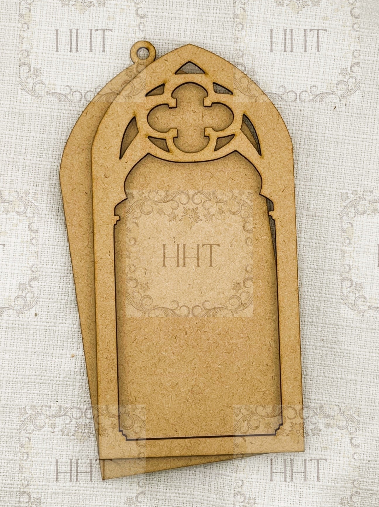 Laser Cut MDF, Vintage Style, Framed, Cathedral Window, Ornament, Blank, Base, frame, 2 piece, Decoupage, Mixed Media, Crafts