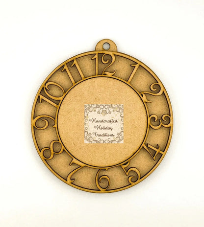 Laser Cut, MDF, Vintage Style, Clock, Blank, Base, Christmas Ornament, 3 pc, Decoupage, Mixed Media, Crafts, 5" w x 5 1/4"h Handcrafted Holiday Traditions