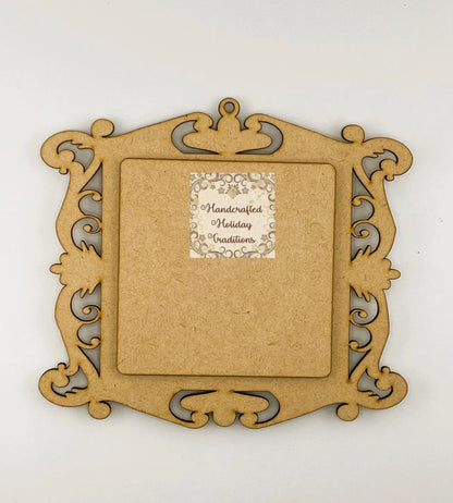 Laser Cut, MDF, Square, Vintage Style Christmas, Pendant, Ornament, Base, Blank, 2 pc, Decoupage, Mixed Media Handcrafted Holiday Traditions