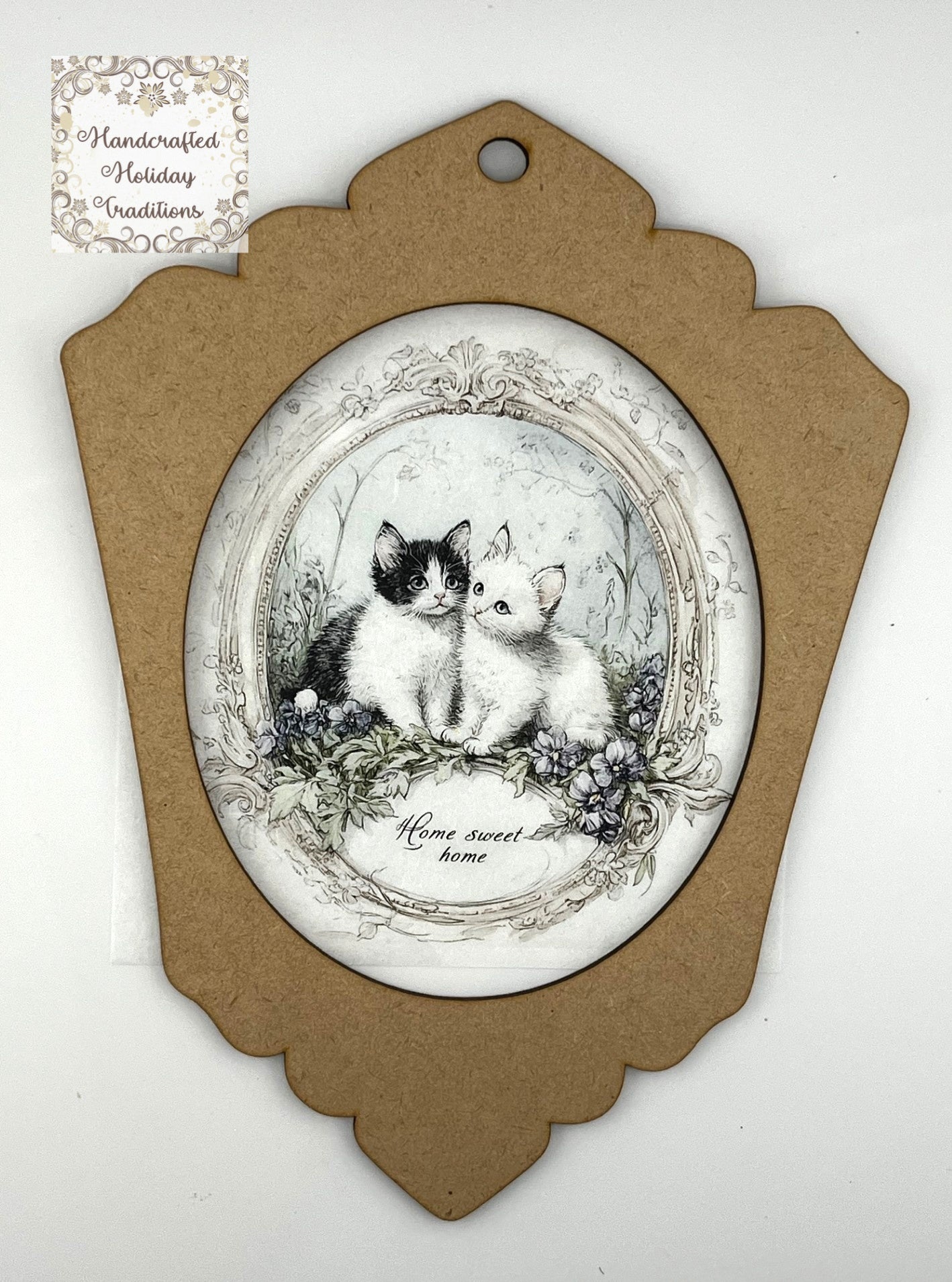 Laser Cut, MDF, Square, Vintage Style Christmas, Pendant, Ornament, Panel, Frame, Base, Blank, 3 pc, Decoupage, Mixed Media, Crafts
