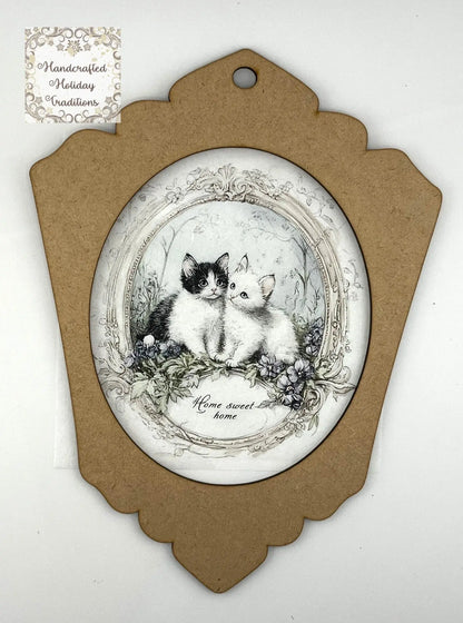 Laser Cut, MDF, Square, Vintage Style Christmas, Pendant, Ornament, Panel, Frame, Base, Blank, 3 pc, Decoupage, Mixed Media, Crafts Handcrafted Holiday Traditions