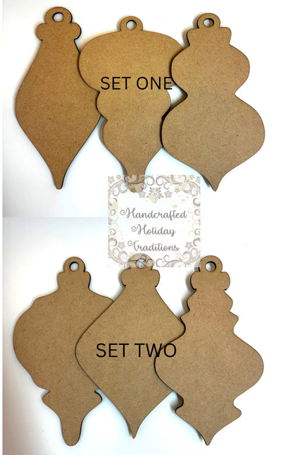 Laser Cut MDF, Christmas, Ornament, Base, Blank, Frame, Overlay, 3-piece, Decoupage, Mixed Media, Crafts, 5.5 x 5.5 Handcrafted Holiday Traditions