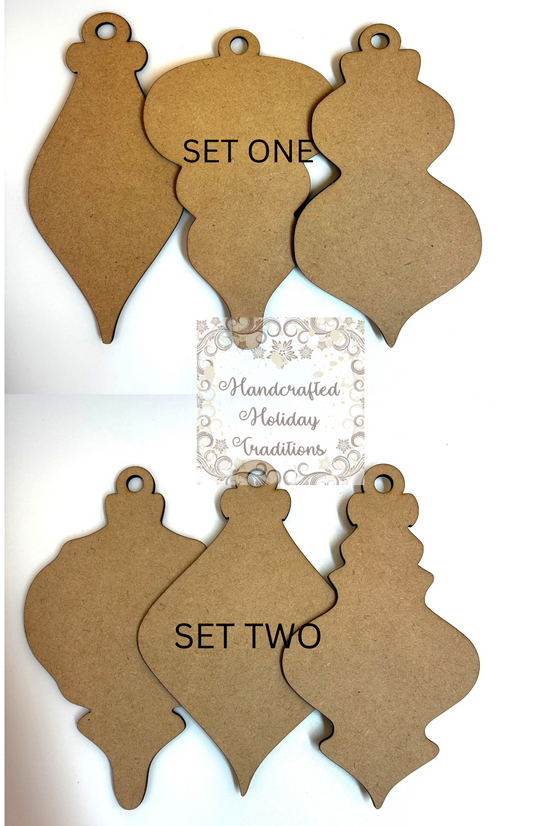 Laser Cut MDF, Christmas, Ornament, Base, Blank, Frame, Overlay, 3-piece, Decoupage, Mixed Media, Crafts, 5.5 x 5.5