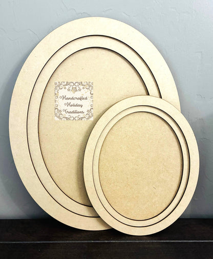 Laser Cut MDF Layered Oval Panel Blank Base Canvas for Decoupage, Mixed Media and Crafts, DIY Craft Base