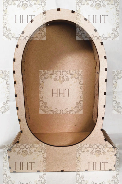 Laser Cut MDF, Buildable Oval Shadow Box for Decoupage and Mixed Media Handcrafted Holiday Traditions