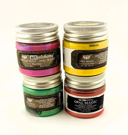 Re-Design Prima, Art Alchemy, Opal Magic, Acrylic Paint, Two-tone, Iridescent, Mixed Media, Crafts, Water based, Non-Toxic, 1.7 oz Re-Design with Prima
