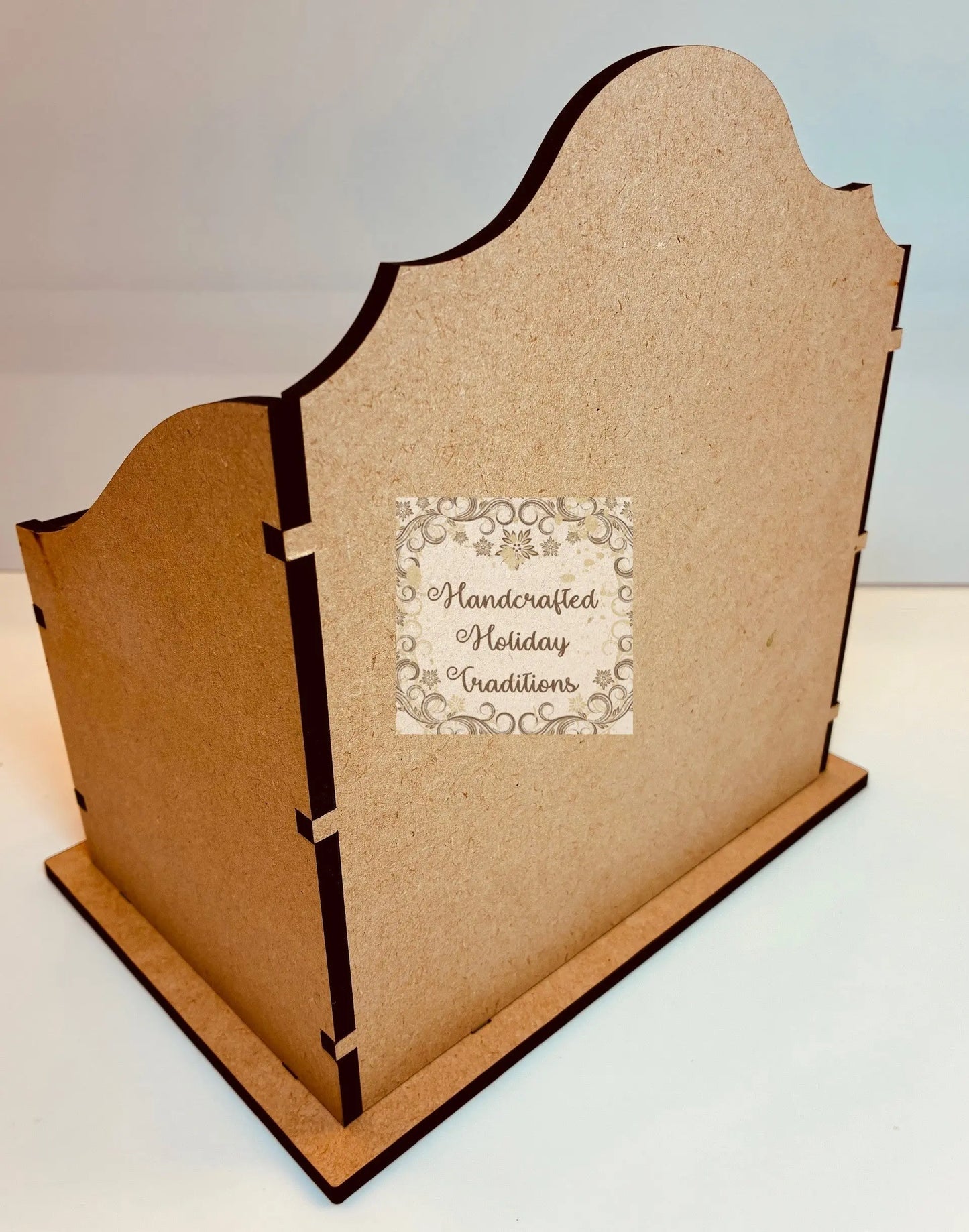 Laser Cut MDF, Desk Top Organizer, File Box, Buildable Blank Base, Vintage Style, Decoupage, Mixed Media, 8 3/4"w x 5 1/2"l x 9 3/4"h, 1/4" Handcrafted Holiday Traditions