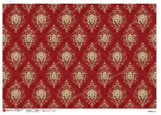 Paper Designs Rice Paper for Decoupage, Victorian Christmas Pattern, Background, A4 8.6” x 12.5”, Decoupage, Mixed Media, Scrapbooking