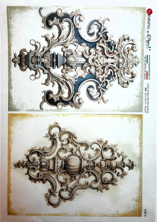Paper Designs, Rice Paper, Scrollwork, Accents, Vintage, Antique Style, A4 8.3" X 11.7 Decoupage, Mixed Media, Crafts (Copy)