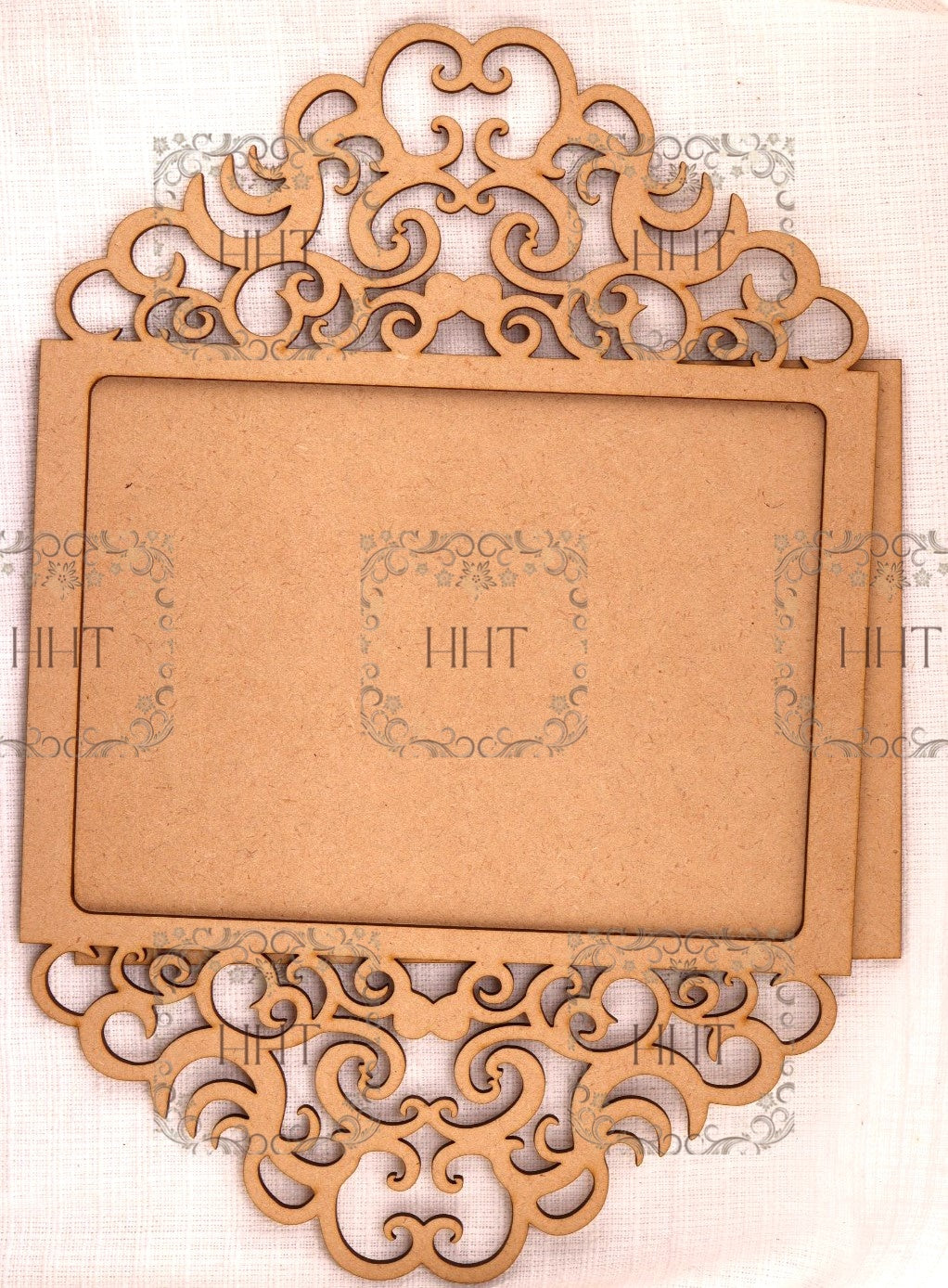 Laser Cut, MDF, Vintage Style, Base, Blank, Overlay Frame, Scrolls, Flourishes, Plaque, Panel, 2 pc, Decoupage, Crafts, Mixed Media