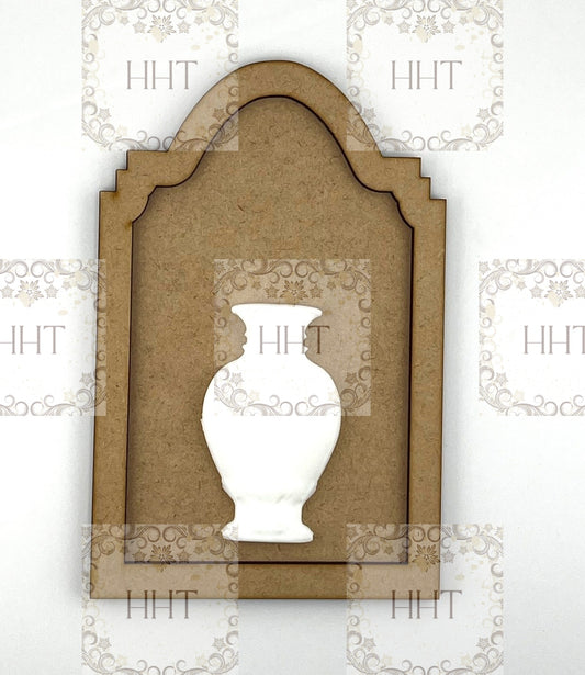 Laser Cut, MDF, Vintage Style, Framed Panel, Plaque, Blank, Base, 2 pc, Decoupage, Mixed Media, Crafts, 4.25"w x 6 5/8"h