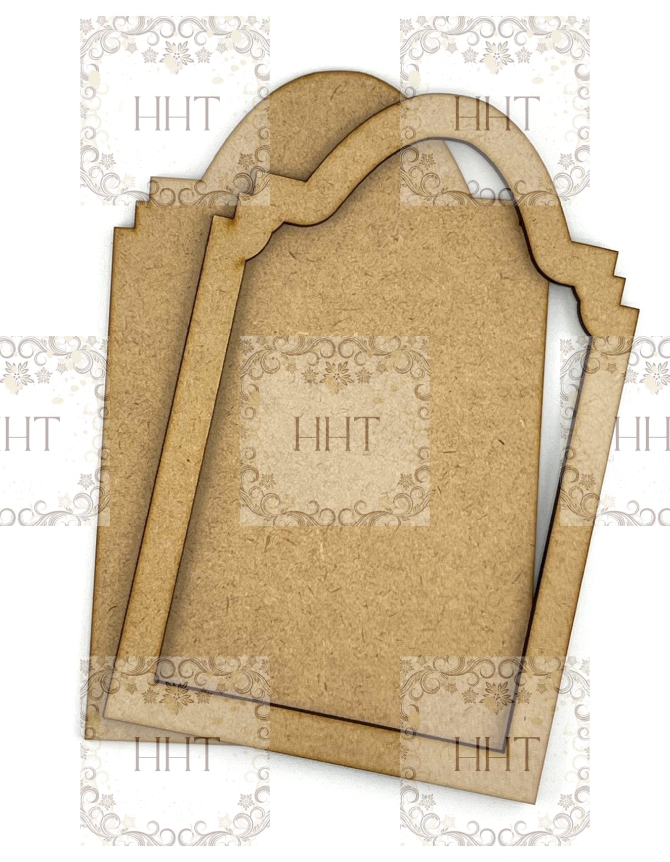 Laser Cut, MDF, Vintage Style, Framed Panel, Plaque, Blank, Base, 2 pc, Decoupage, Mixed Media, Crafts, 4.25"w x 6 5/8"h