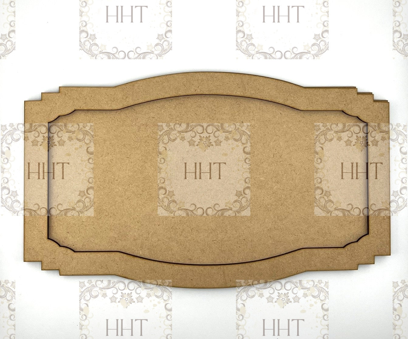 Laser Cut, MDF, Vintage Style, Framed Panel, Plaque, Blank, Base, Plaque, 2 pc, Decoupage, Mixed Media, Crafts, 12"w x 7"h