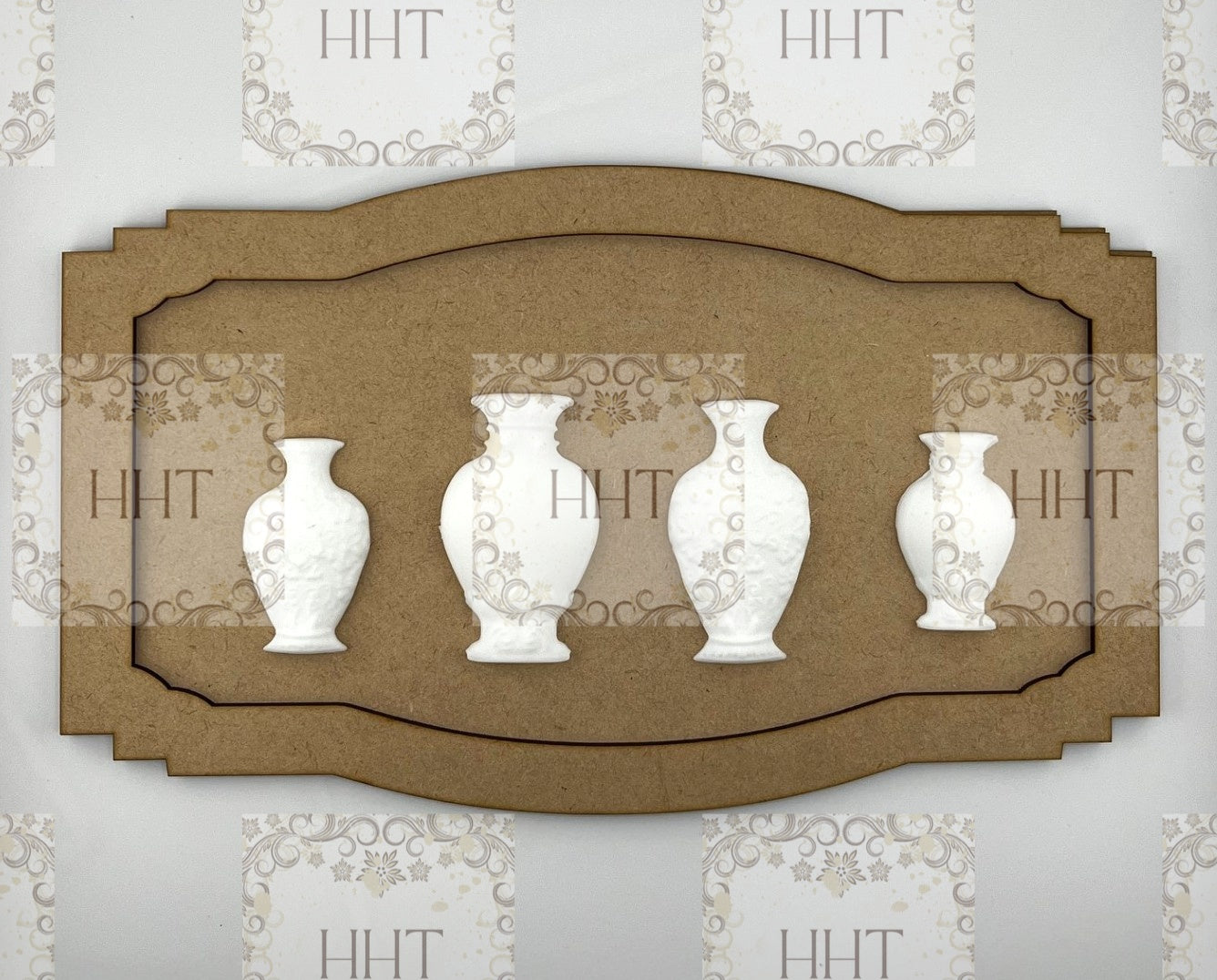 Laser Cut, MDF, Vintage Style, Framed Panel, Plaque, Blank, Base, Plaque, 2 pc, Decoupage, Mixed Media, Crafts, 12"w x 7"h