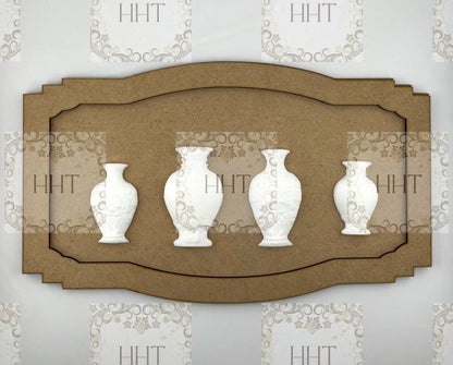 Laser Cut, MDF, Vintage Style, Framed Panel, Plaque, Blank, Base, Plaque, 2 pc, Decoupage, Mixed Media, Crafts, 12"w x 7"h Handcrafted Holiday Traditions