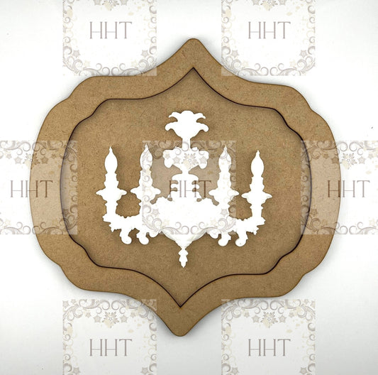 Laser Cut, MDF, Vintage Style, Framed Panel, Plaque, Blank, Base, Plaque, 2 pc, Decoupage, Mixed Media, Crafts, 9"w x 8 3/4"h