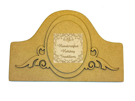 Laser Cut, MDF, Vintage Style, Base, Blank, Overlay, Plaque, Panel, Wall Decor, 3 pc, Decoupage Crafts, Mixed Media, 9 1/2" w x 6 1/4"h