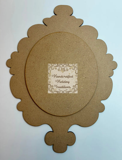 Laser Cut, MDF, Plaque, Ornament, Panel, Vintage Style, Overlay Oval, Blank, Base, 2 piece, Decoupage, Crafts, Mixed Media, 3 sizes Handcrafted Holiday Traditions