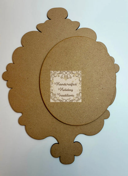 Laser Cut, MDF, Plaque, Ornament, Panel, Vintage Style, Overlay Oval, Blank, Base, 2 piece, Decoupage, Crafts, Mixed Media, 3 sizes Handcrafted Holiday Traditions