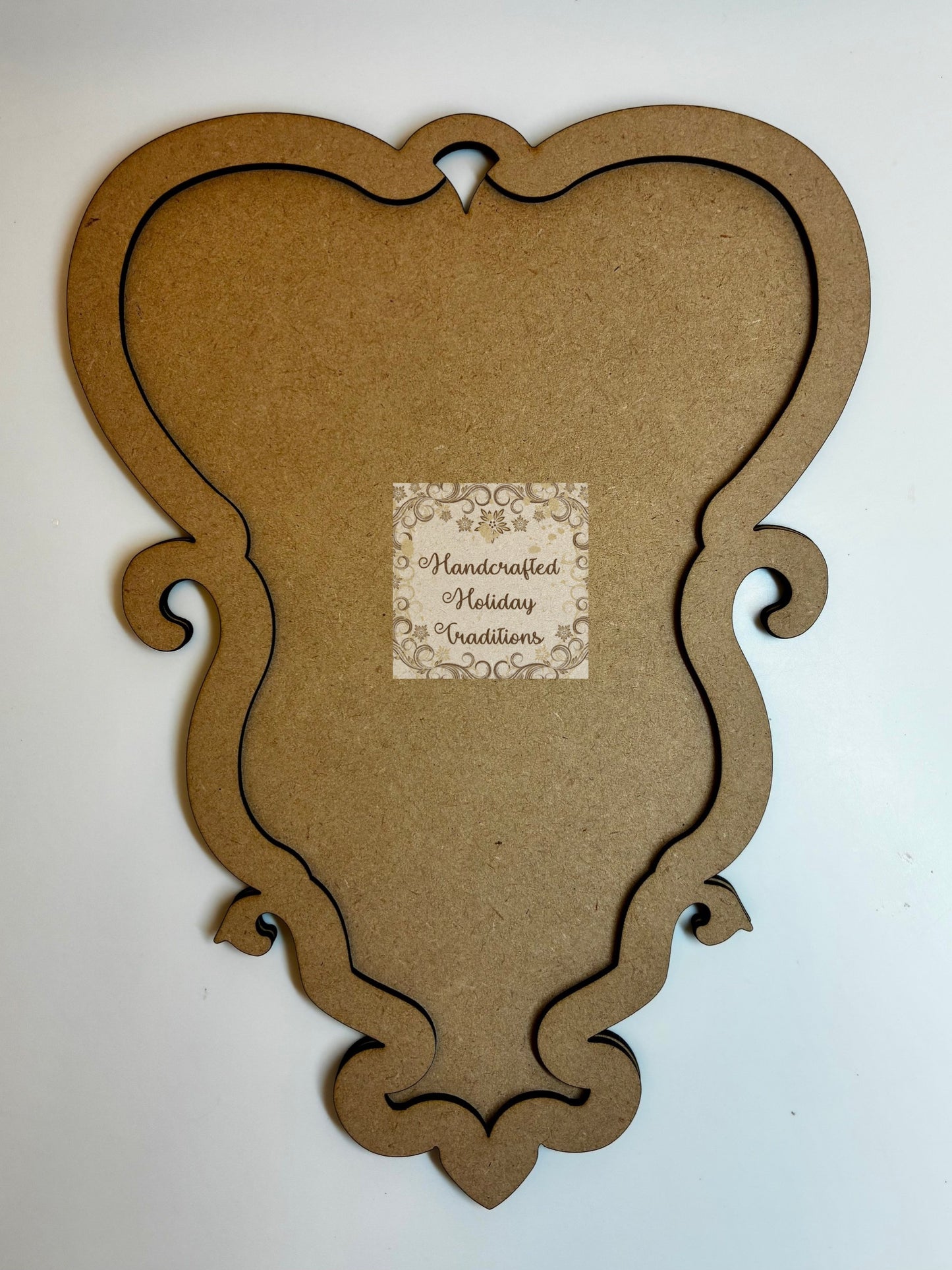 Laser Cut MDF, Vintage Style, Framed Plaque, Panel, Heart, Blank, Base, 2 pc, Decoupage, Mixed Media, Crafts