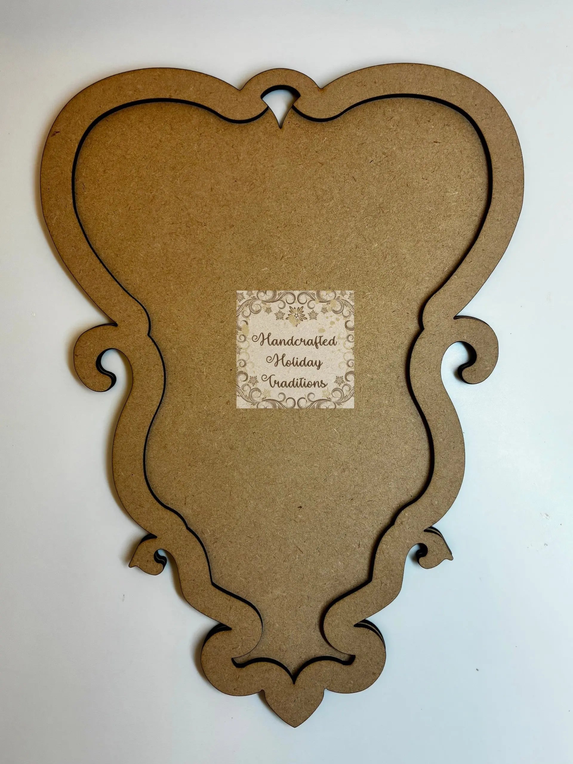 Laser Cut MDF, Vintage Style, Framed Plaque, Panel, Heart, Blank, Base, 2 pc, Decoupage, Mixed Media, Crafts Handcrafted Holiday Traditions