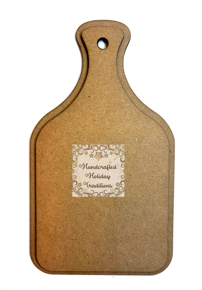 Laser Cut MDF, Cutting Board Shape Plaque, Panel, Base, Blank with Overlay for Decoupage, Mixed Media, Crafts Handcrafted Holiday Traditions