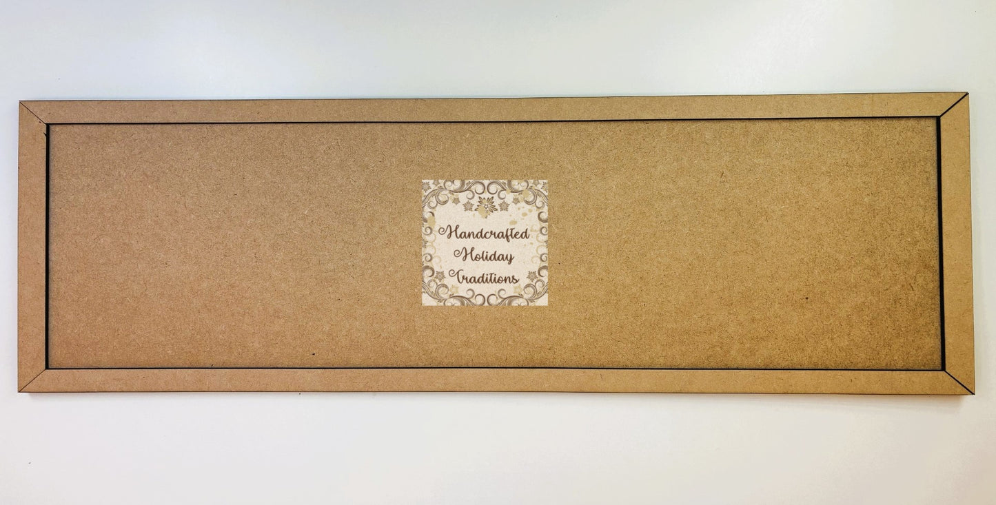 Laser Cut MDF Elongated Panel, Plaque, Large Wings Resin Castings, Picture Craft Kit, Decoupage Mixed Media, Paintable, Crafts | 19"w x 6"h