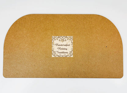 Laser Cut MDF Unfinished Arched Plaque, Panel, Blank Base for Decoupage, Mixed Media, Crafts, 15"w x 8" h