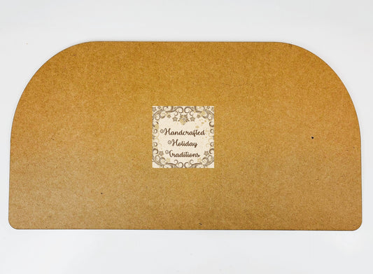 Laser Cut MDF Unfinished Arched Plaque, Panel, Blank Base for Decoupage, Mixed Media, Crafts, 15"w x 8" h