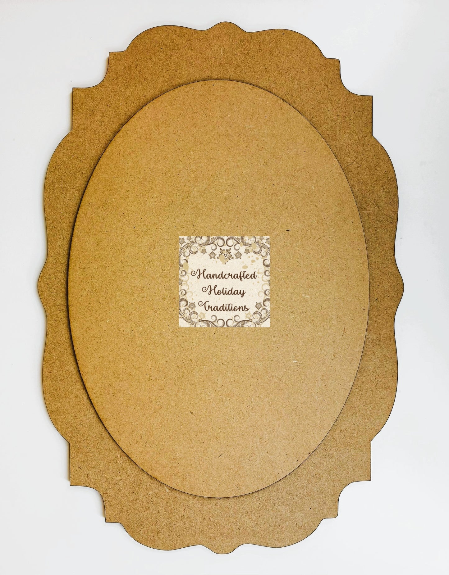 Laser Cut MDF Unfinished Vintage Style Plaque, Panel, Blank Base with Overlay for Decoupage, Mixed Media, Crafts, 8" x 11.5"